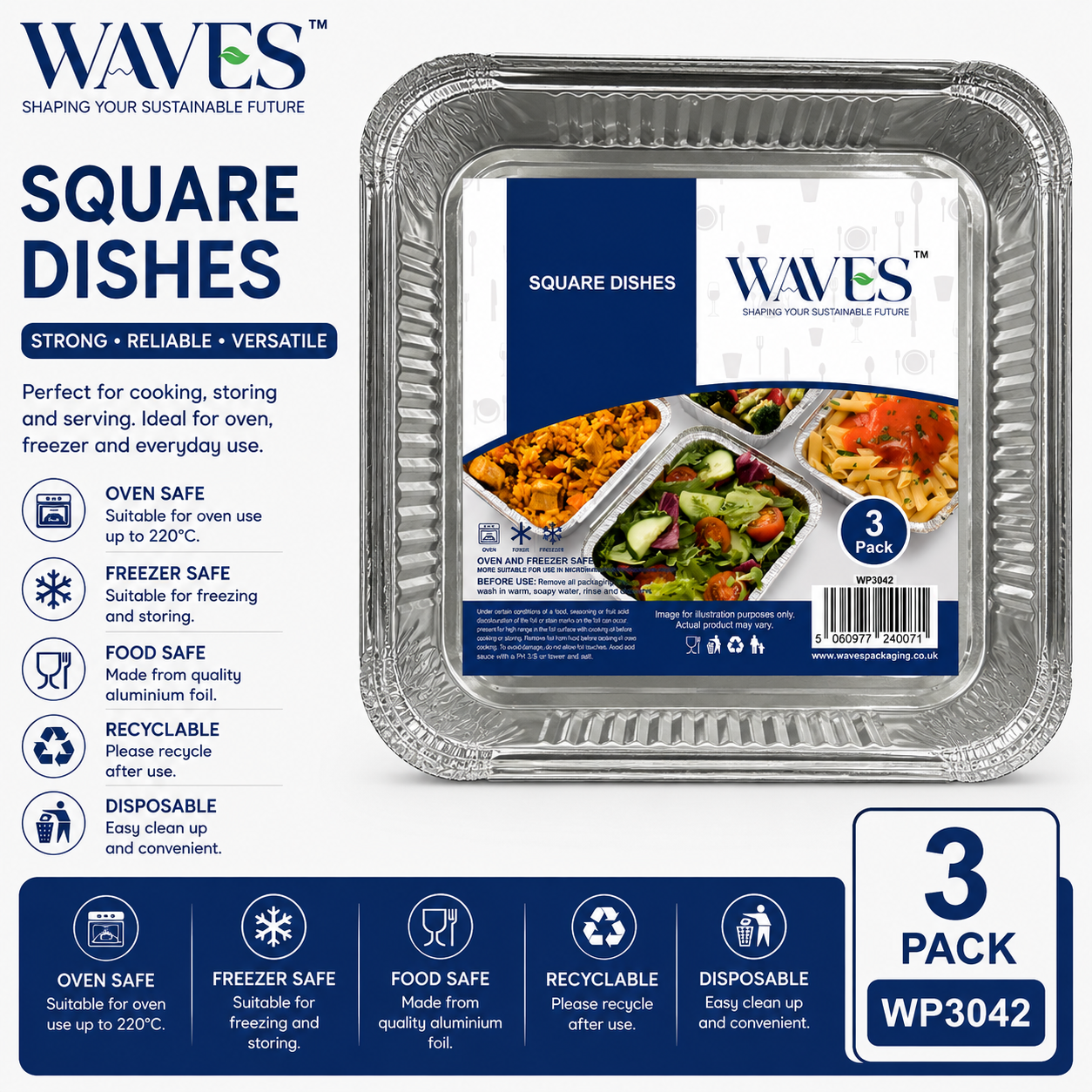 SQUARE DISHES 3 PACK