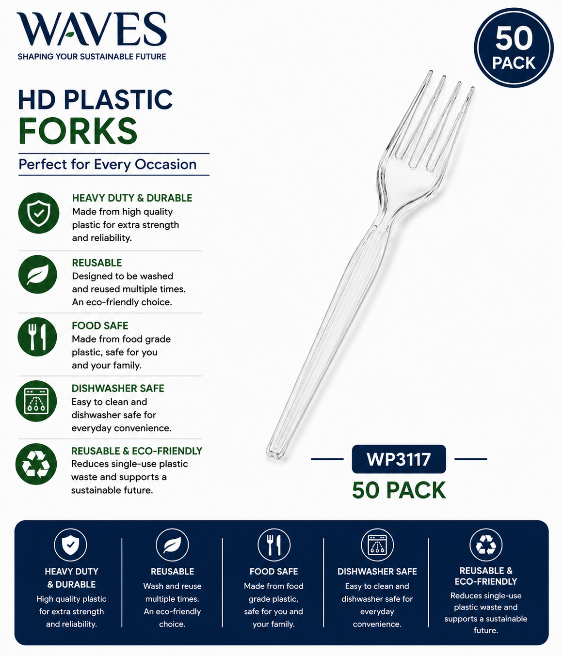 HD PLASTIC FORKS 50 PACK