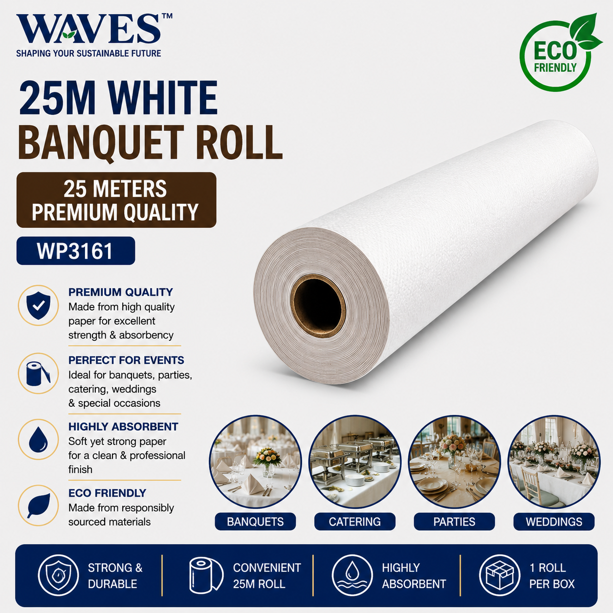 25M WHITE BANQUET ROLL