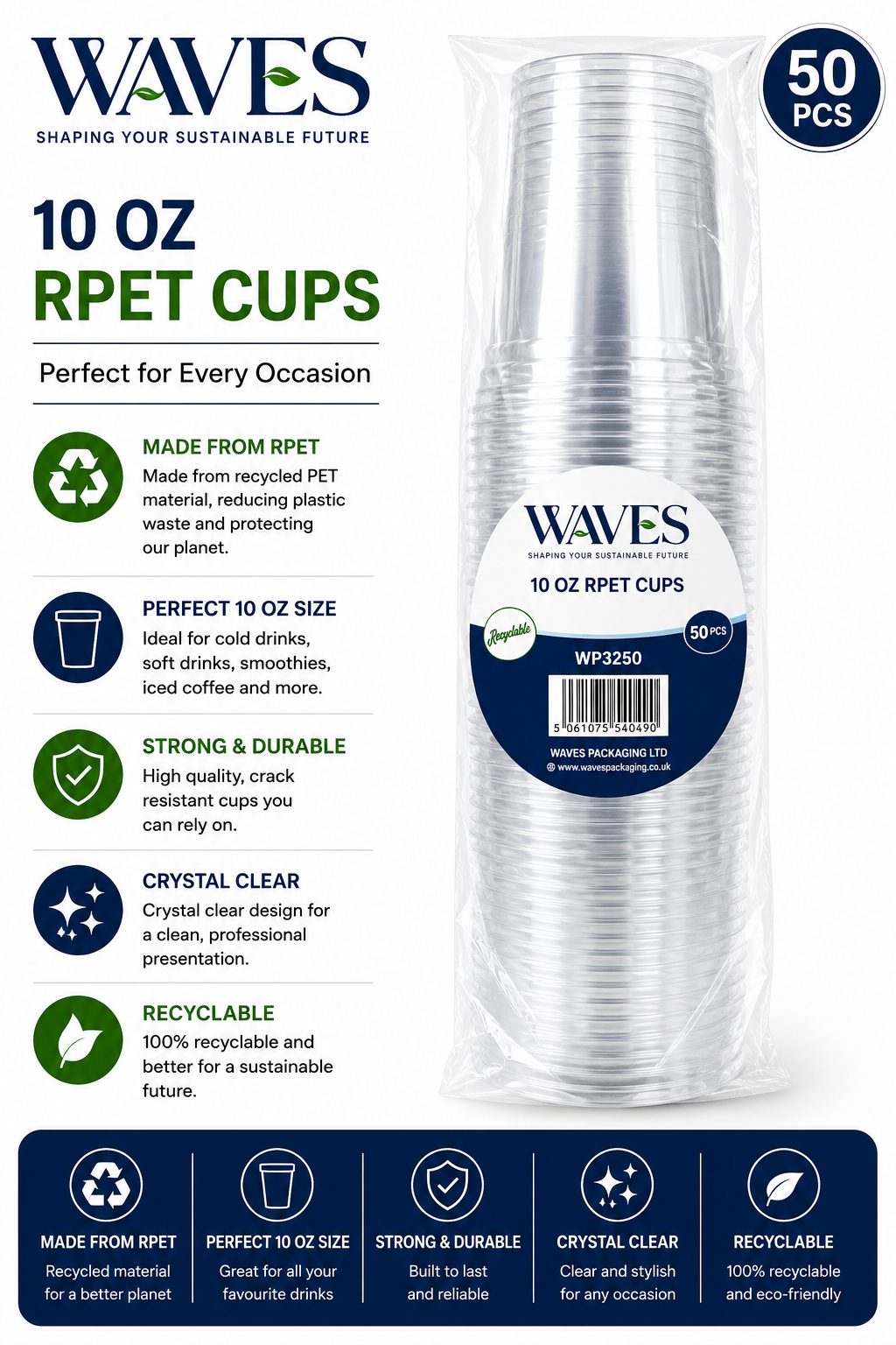 10oz SMOOTHIE CUPS 50 PACK