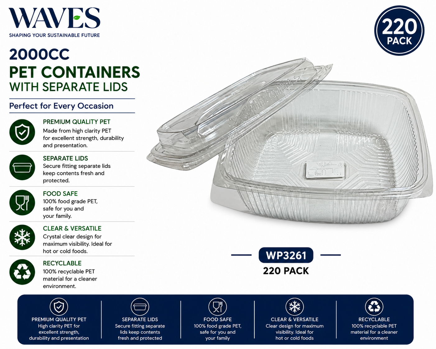 2000CC PET PLASTIC CONTAINERS 200s