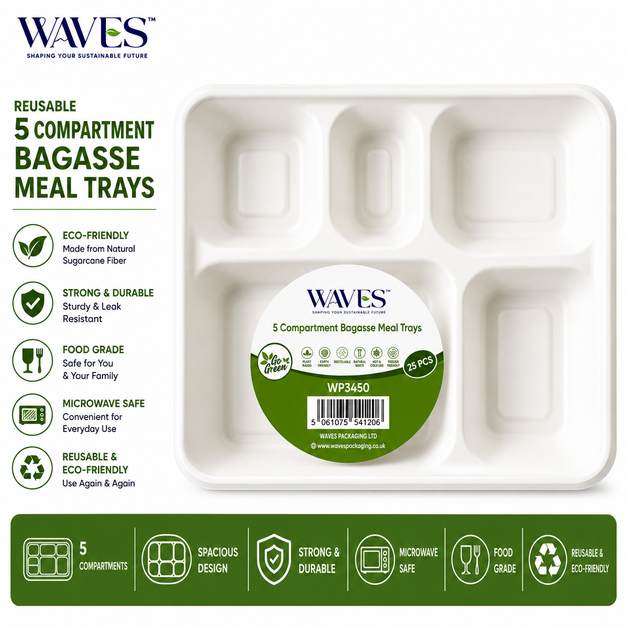 5 CP MEAL TRAYS 25 PACK