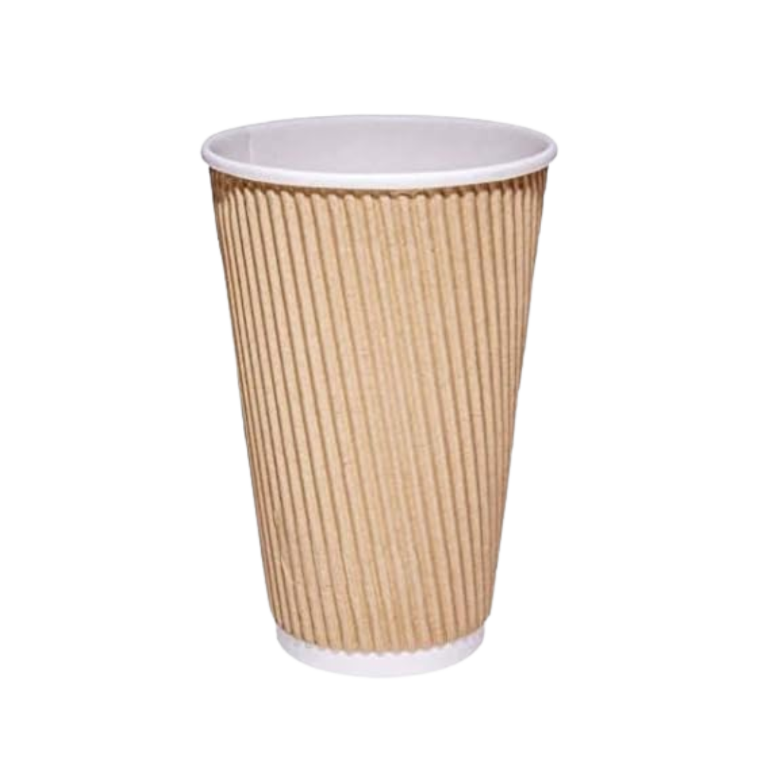 16oz RIPPLE CUPS BROWN 25 PACK X 20