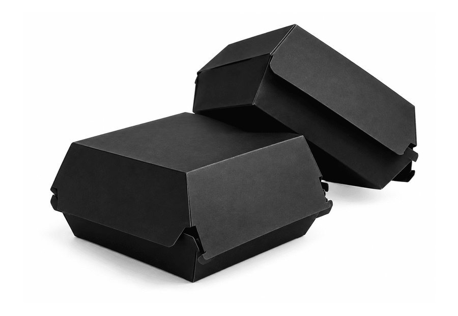 Black Clamshell Burger Box (10”)
