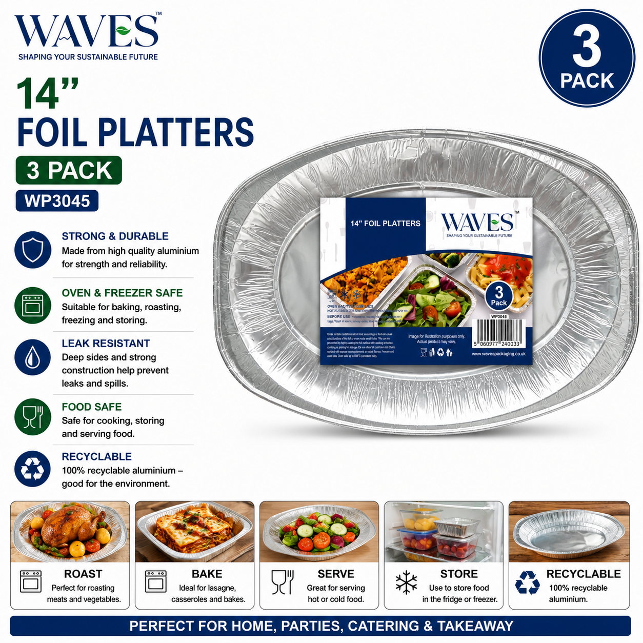 14” FOIL PLATTER 3 PACK