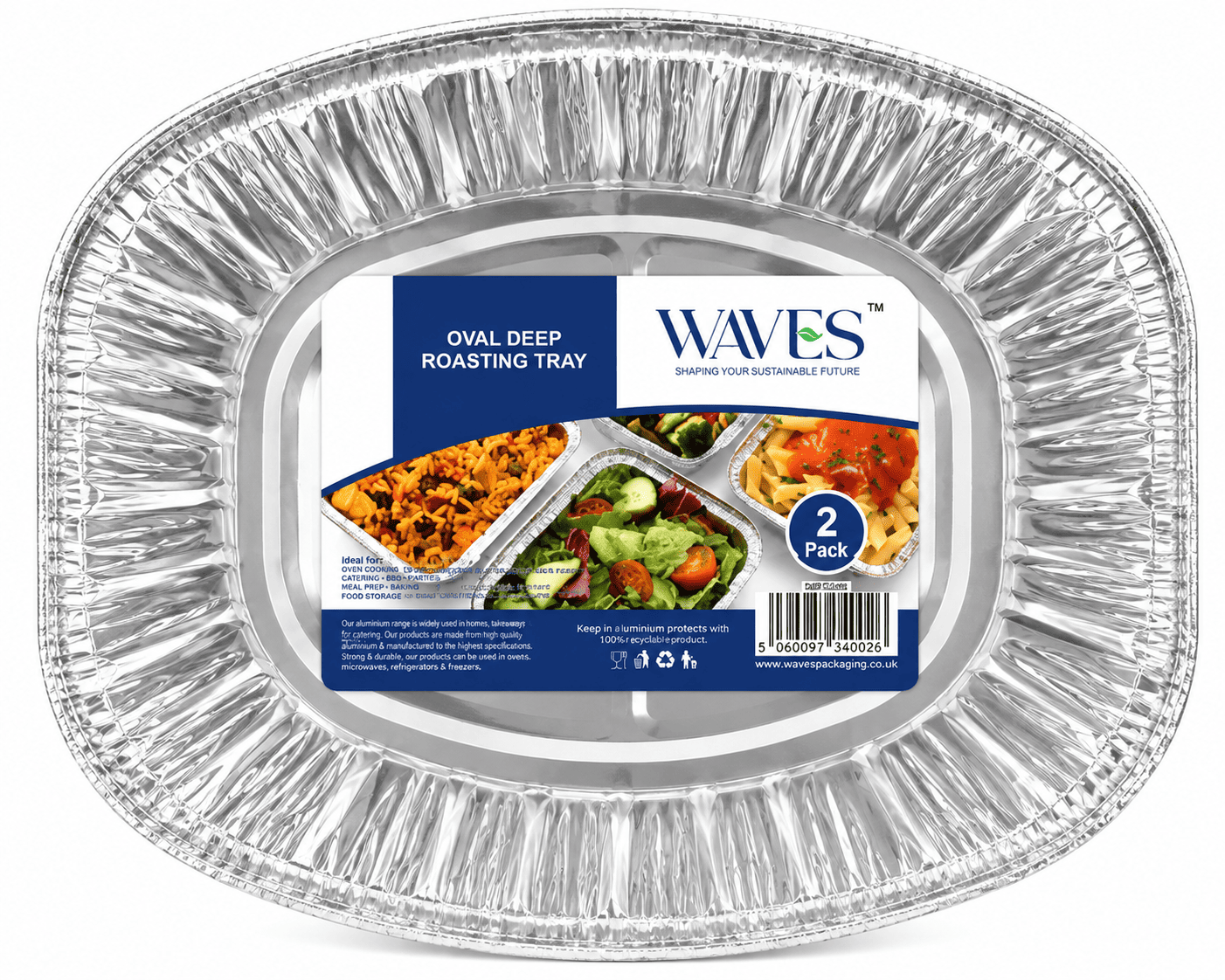 OVAL DEEP ROASTING TRAY 2 PACK