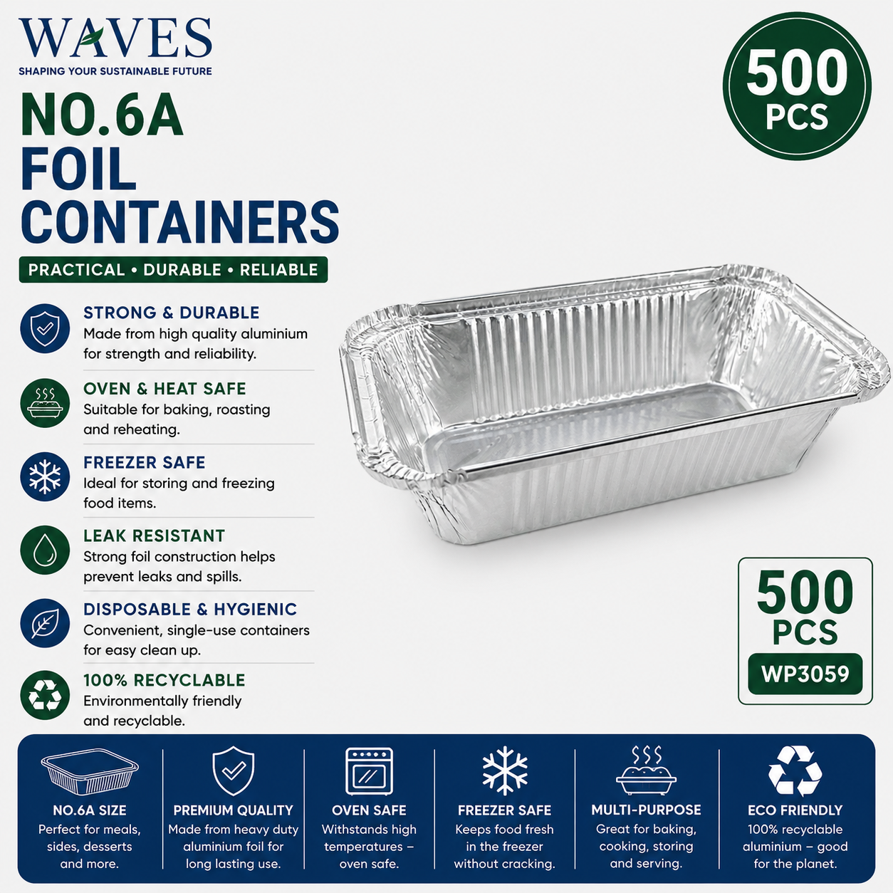 NO.6A FOIL CONTAINERS 500PCS