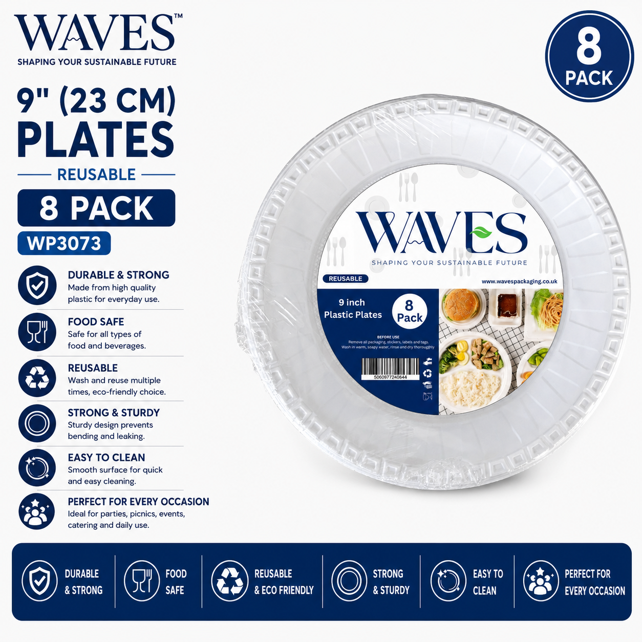9" (23 CM) PLATES 8 PACK