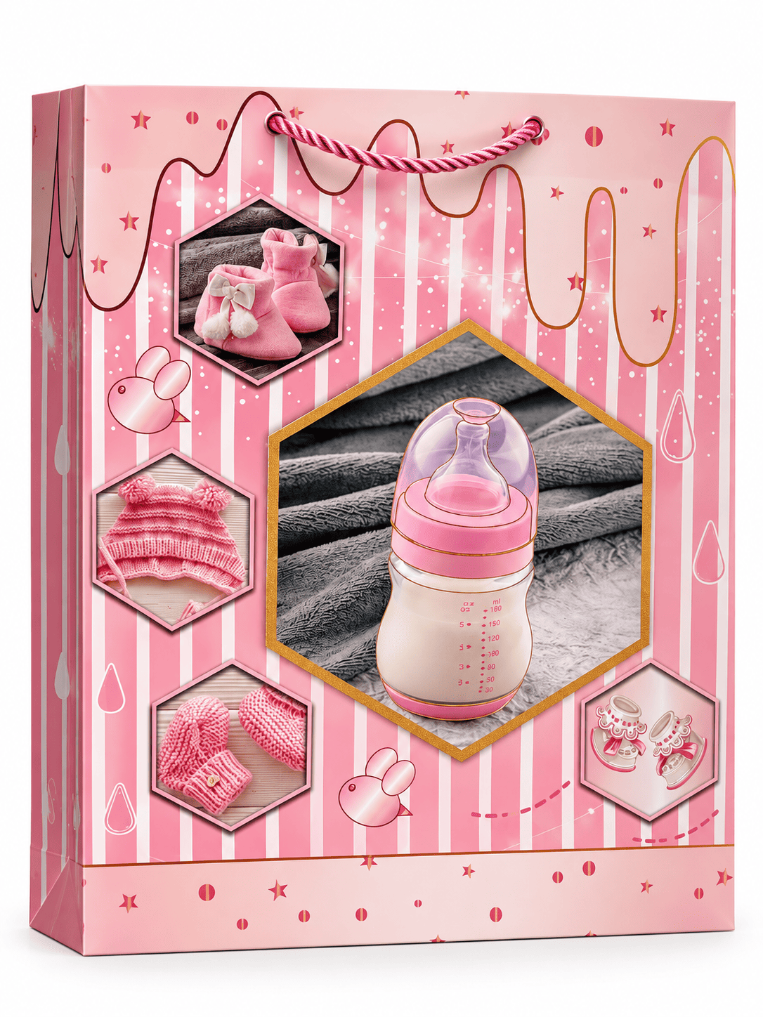 Medium Gender Reveal Bag 3D - Girl