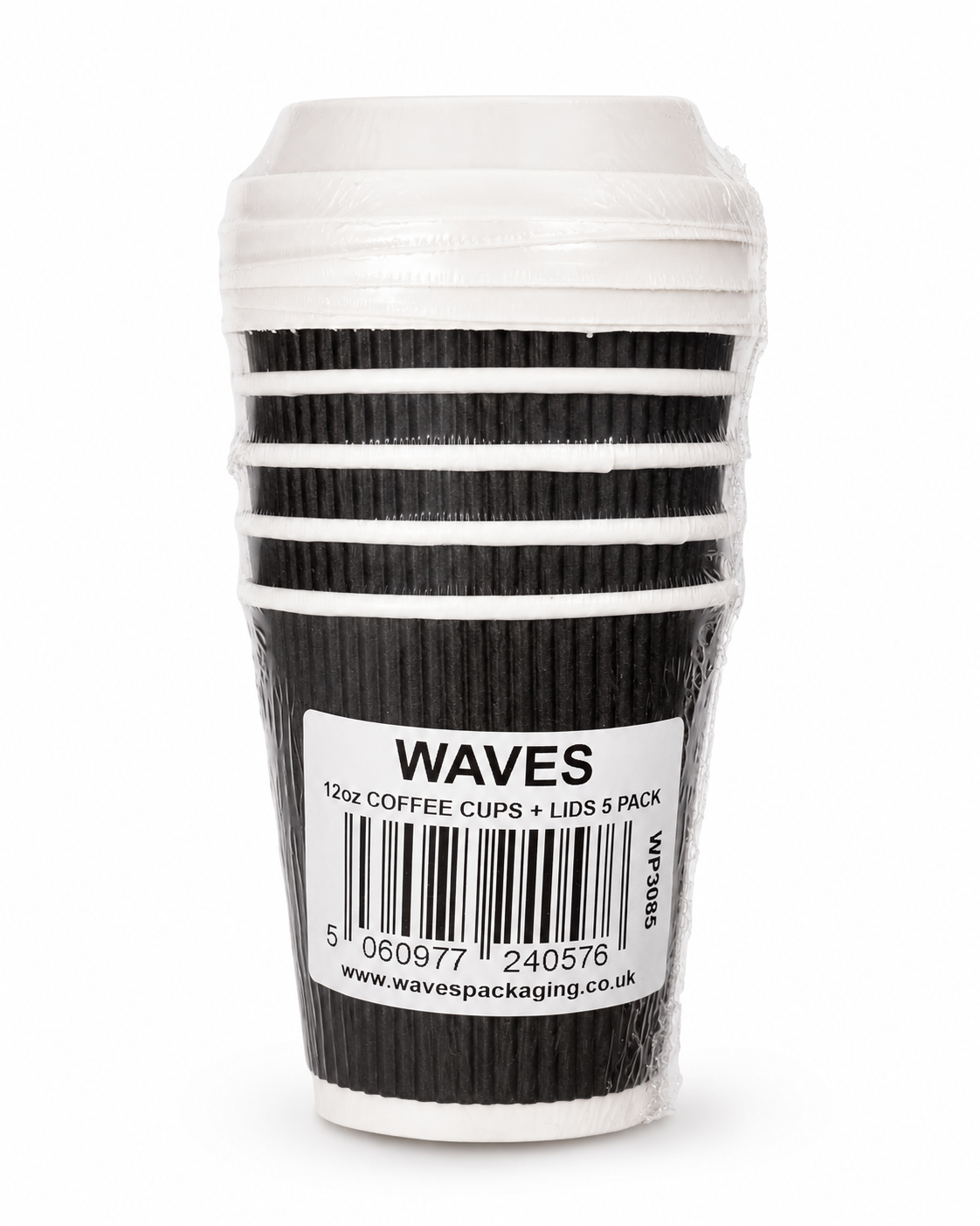 12oz COFFEE CUPS + LIDS 5 PACK