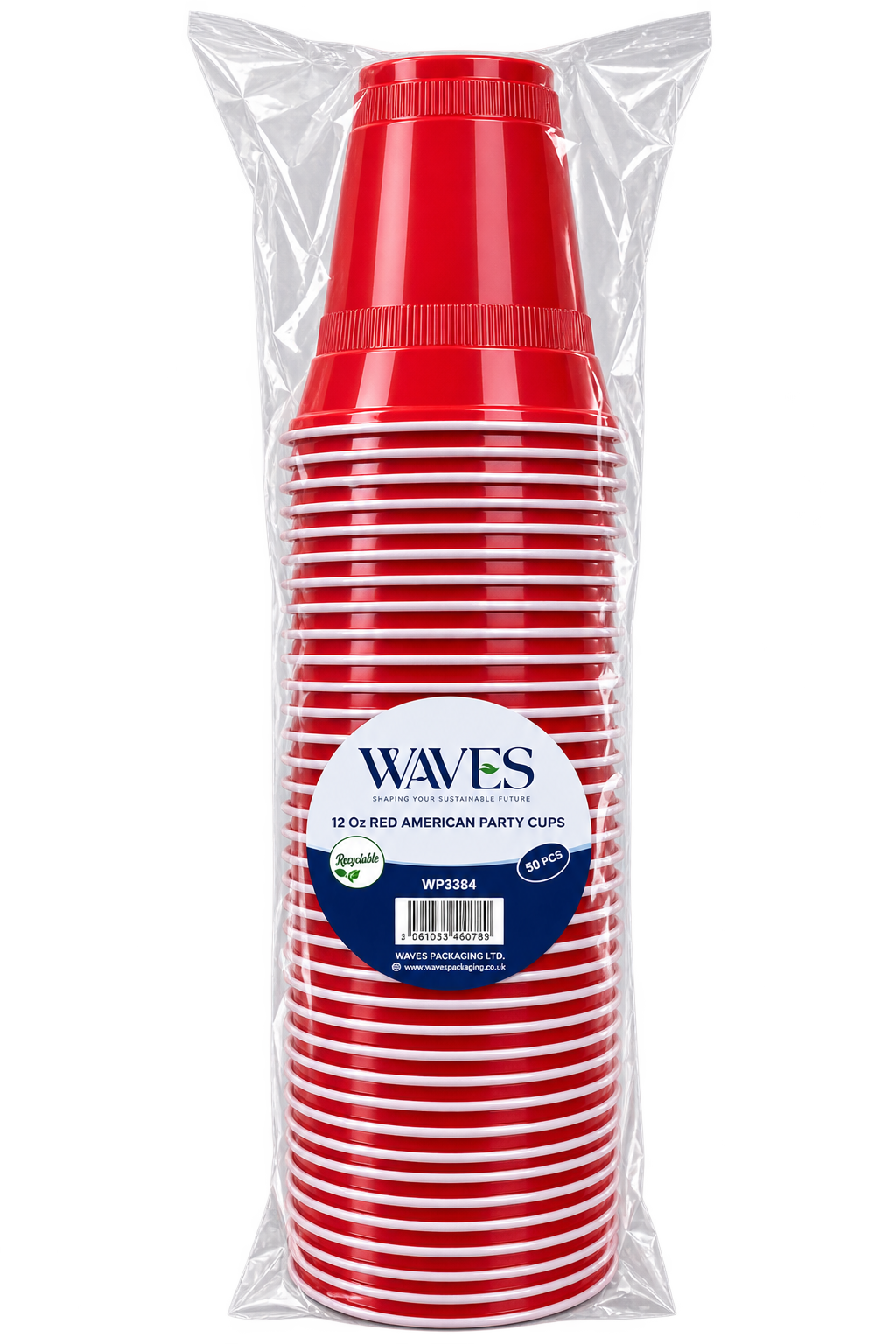 12 OZ Red American Cups 50 Pack