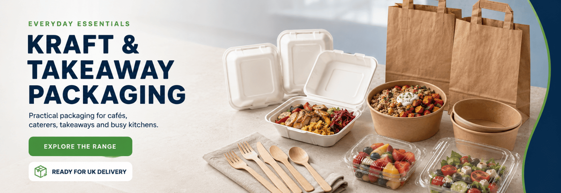 Waves cups and kraft packaging range
